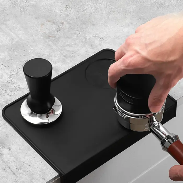 S1cfdb2b63b7d407689d9efb65fb2b00cB.webp Coffee Tamper Mat Pad Anti Skid Tamper Mat Barista Coffeeware Tamping Tools Barista Espresso Tampering Holder Corner Cushion Pad - Image 1