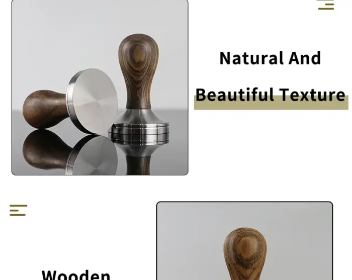 Coffee Tamper 51mm 53mm 57mm 58.5mm Wooden Stainless Steel Base For delonghi breville Espresso machine Accessories Barista Tools - Image 21