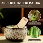 6PCS Japanese Matcha Tea Set Safe Bamboo Whisk Teaspoon Tea Sets Matcha Bowl Matcha Whisk Holder for Tea Lovers Tea-Making Tools - Image 2