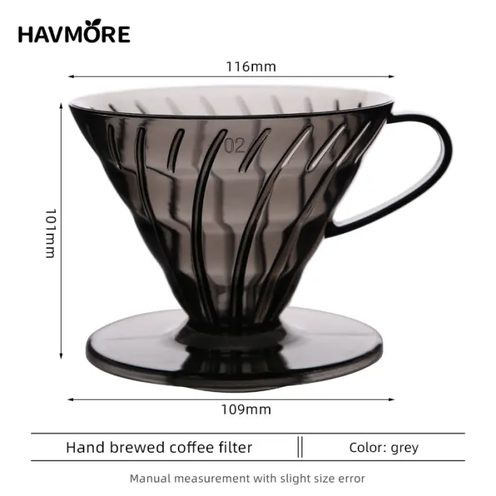 Heat-resistant Resin Black Cone Shape 1-4cups for Barista Coffee Brewing Cup Coffee Dripper Maker Coffee Dripper - Image 8