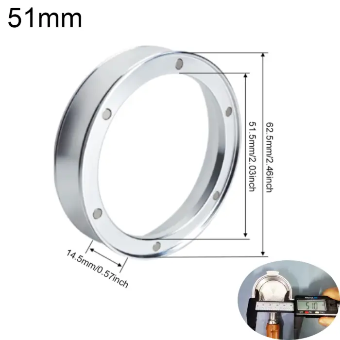 6 Magnetic Espresso Coffee Dosing Ring - Dosing Funnel Aluminum with 6 Magnets Fits 51/54/58/58.5mm Portafilter - Image 9