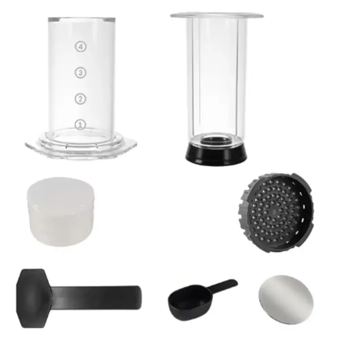 S6e56a4bf7b124ea4950a9d620d051465V.webp Portable French Press Coffee Maker Transparent Espresso Coffee Pot Air Press Coffee Machine With Filters For Aero Press - Image 1