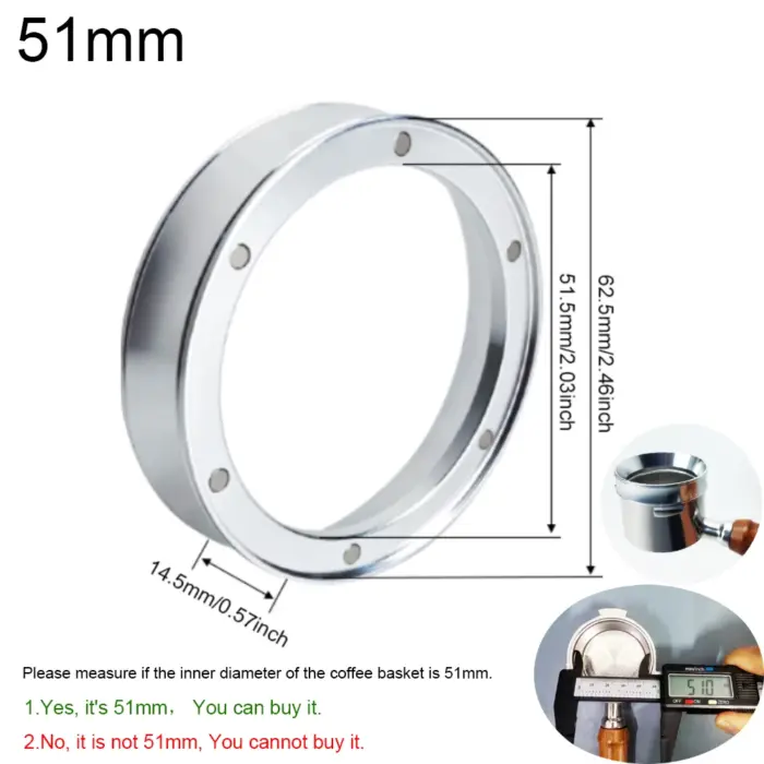 6 Magnetic Espresso Coffee Dosing Ring - Dosing Funnel Aluminum with 6 Magnets Fits 51/54/58/58.5mm Portafilter - Image 10