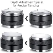 51/53/58mm Coffee Distributor & Tamper, Dual Head Coffee Leveler Fits, Adjustable Depth-Espresso 3Angled Coffeeware - Image 3