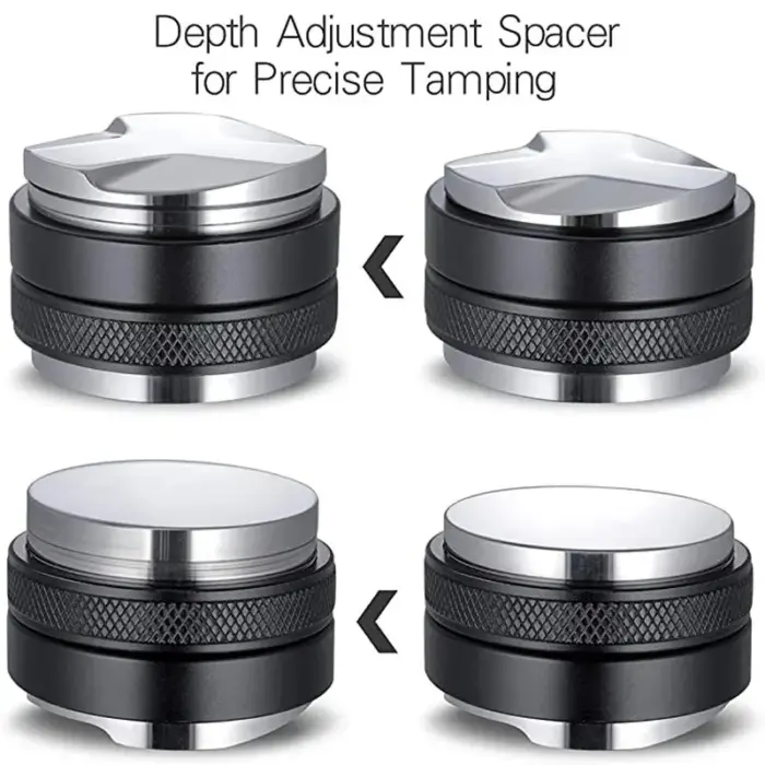 51/53/58mm Coffee Distributor & Tamper, Dual Head Coffee Leveler Fits, Adjustable Depth-Espresso 3Angled Coffeeware - Image 3