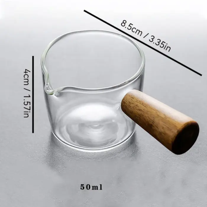 [Hot Sales] 75ml Glass Espresso Measuring Cup Double/Single Mouth Glass Milk Jug with Handle Glass Scale Measuring Mugs - Image 11
