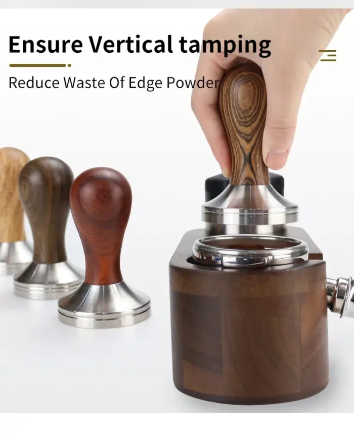 Coffee Tamper 51mm 53mm 57mm 58.5mm Wooden Stainless Steel Base For delonghi breville Espresso machine Accessories Barista Tools - Image 18