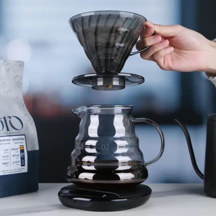 S8a90a34591874212b40e3d3a4fe6876dE.webp Heat-resistant Resin Black Cone Shape 1-4cups for Barista Coffee Brewing Cup Coffee Dripper Maker Coffee Dripper - Image 1