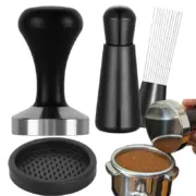 Coffee Tamper 51mm Tamper and Coffee Stirrer Set Wood Handle Coffee Tampers Coffee Accessories Barista Tools Tampers 51/53/58mm