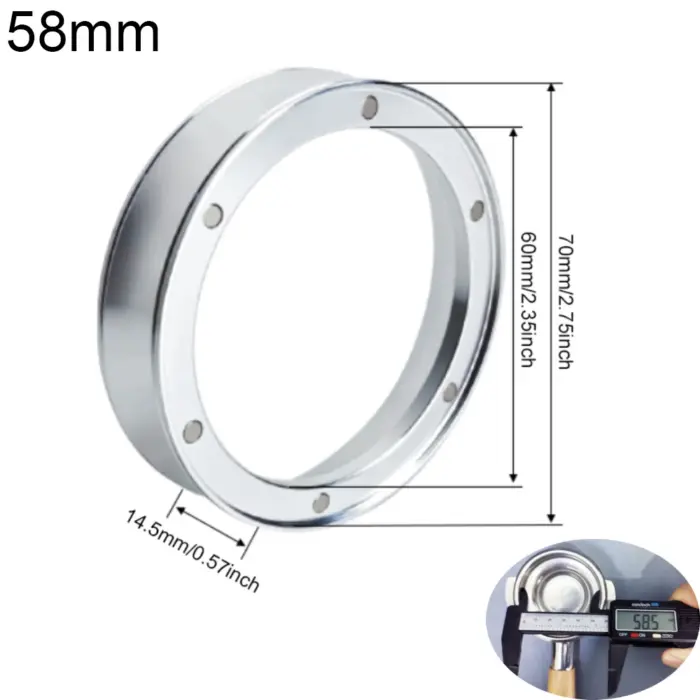 6 Magnetic Espresso Coffee Dosing Ring - Dosing Funnel Aluminum with 6 Magnets Fits 51/54/58/58.5mm Portafilter - Image 8